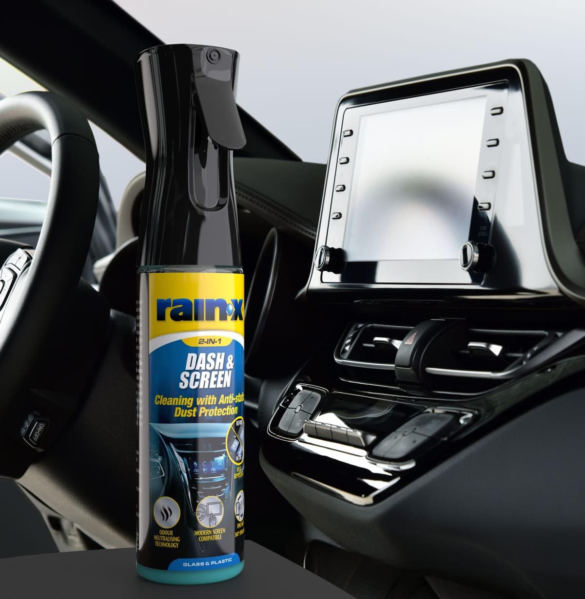 Rain-X Limpiador y Protector Premium para Salpicaderos y Pantallas – Fórmula Antihuellas con Recubrimiento Antiestático para Vidrio, Plástico y Superficies Delicadas + Paño de Microfibra – 300 ml — view 8