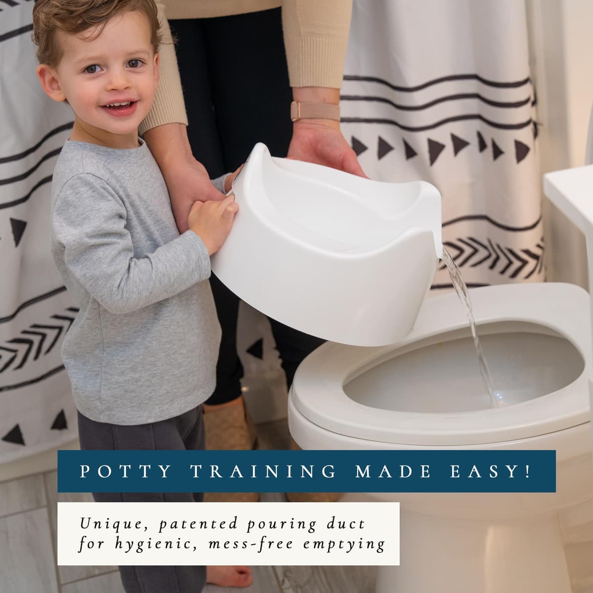 Toddler Essentials Easy Pour Potty - Light Grey | Portable Potty Training Toilet Seat for Toddlers | Hygienic, Easy to Clean, and Travel-Friendly (Previously Known as Pourty) — view 9