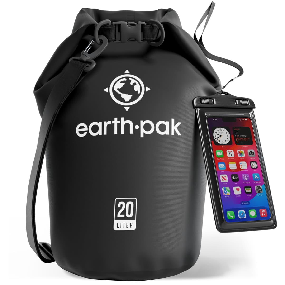 Earth Pak Waterproof Dry Bag - Roll Top Waterproof Backpack Sack Keeps Gear Dry for Kayak with Waterproof Phone Case — view 44