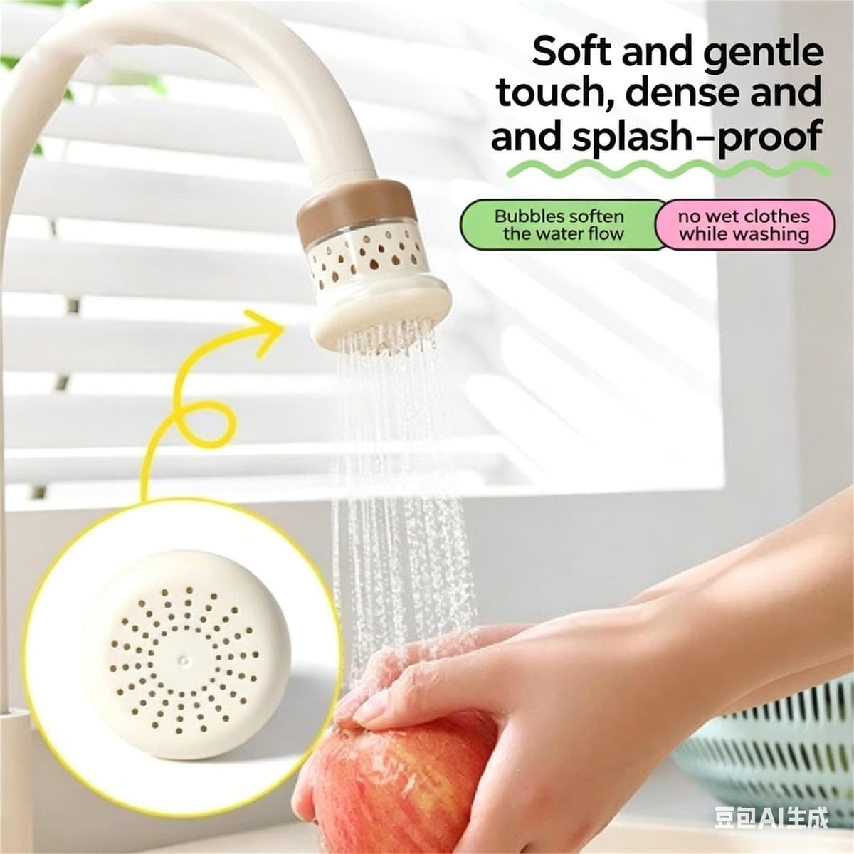 Filtro de Agua para Grifo - Accesorio Suavizante Antisalpicaduras,Extensor de Grifo Desmontable a Prueba de Fugas,para Baño Bañera Ducha Casa Hotel Residencia Restaurante — view 3