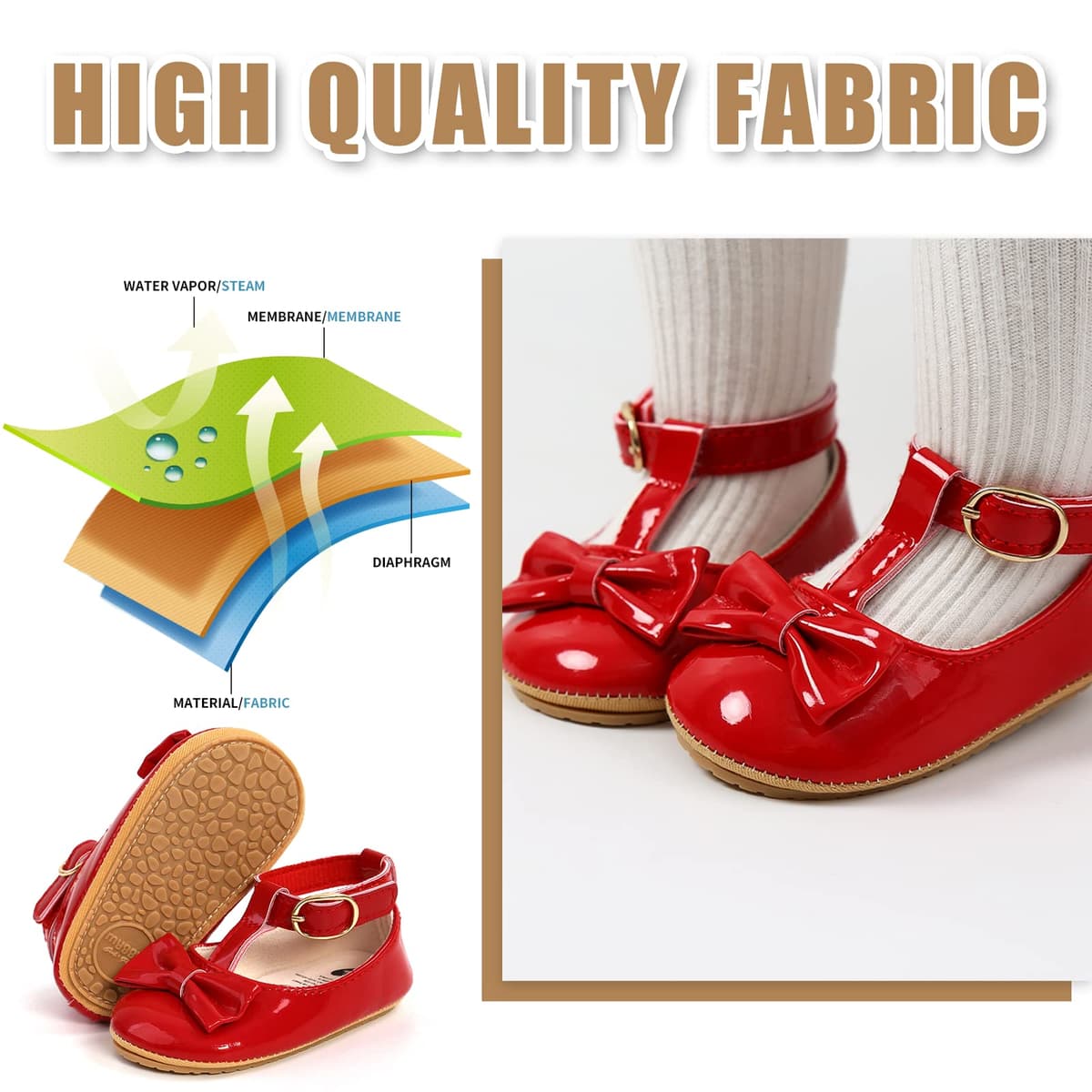 Baby Girls First Walking Shoes Mary Jane PU Leather Anti-Slip Princess Shoes Infant Baby Shoes — view 18