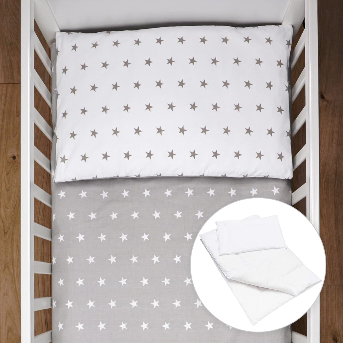 Baby Comfort 4 Piece Duvet Pillow Duvet Cover Pillowcase 80x70 cm Bedding Set 12M+ (Ladders Pink) — view 20