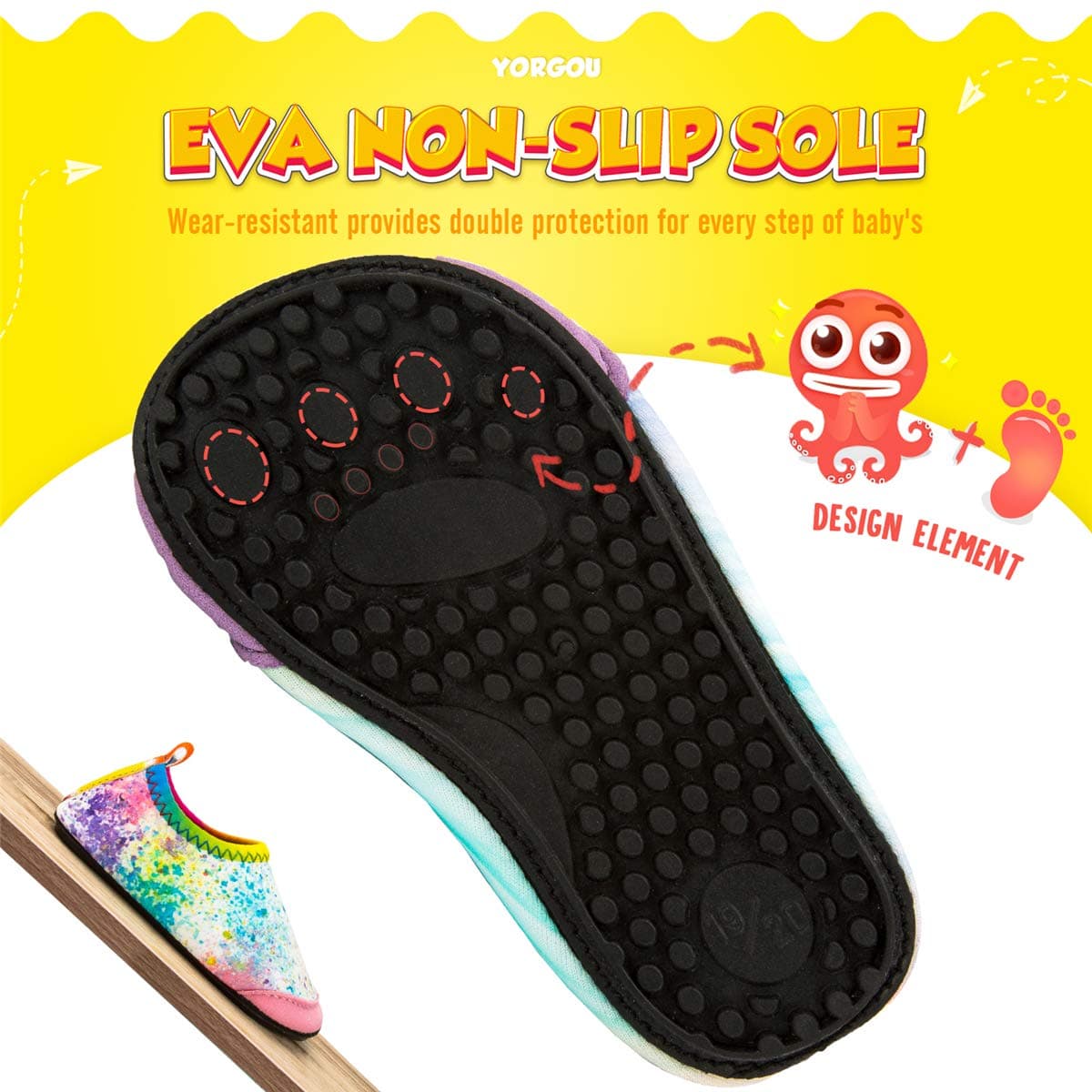 Yorgou Zapatos de Agua para niños y niñas, Zapatos de Playa para niños pequeños, Calcetines acuáticos Descalzos Antideslizantes para Piscina y Playa — view 5