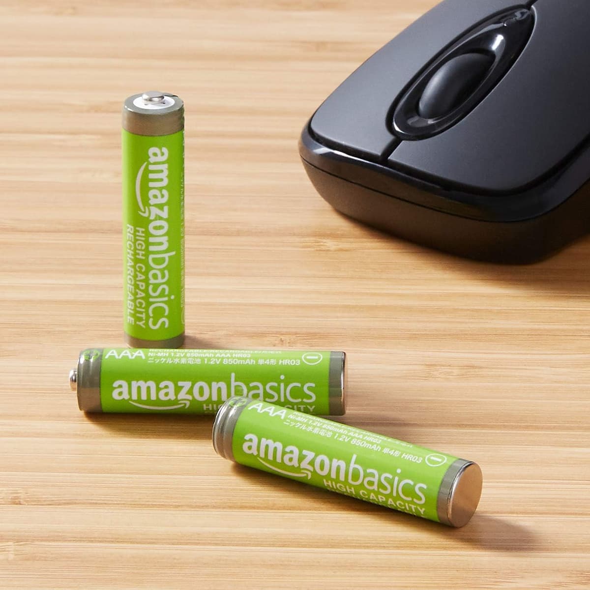 Amazon Basics 8-Pack Rechargeable AAA NiMH High-Capacity Batteries, 850 mAh, 1.2V, Recharge up to 500x Times, Pre-Charged — view 5