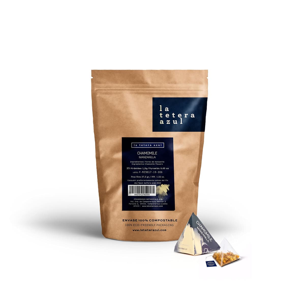 LA TETERA AZUL Infusión De Manzanilla Premium, Pura, Limpia, Sin Hojas Ni Tallos. 60 Pirámides. Infusión Digestiva Y Alivio Gases. Bolsa De 60 Pirámides. — view 15