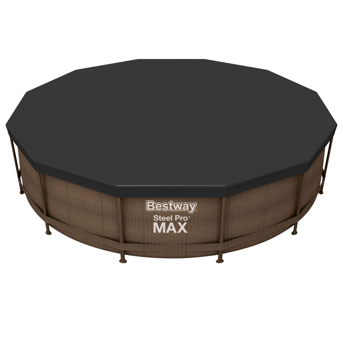 Bestway 58036-19 Flowclear Swimming Pool Cover for Steel Pro Max Round Pools, 10 ft, Black — view 8