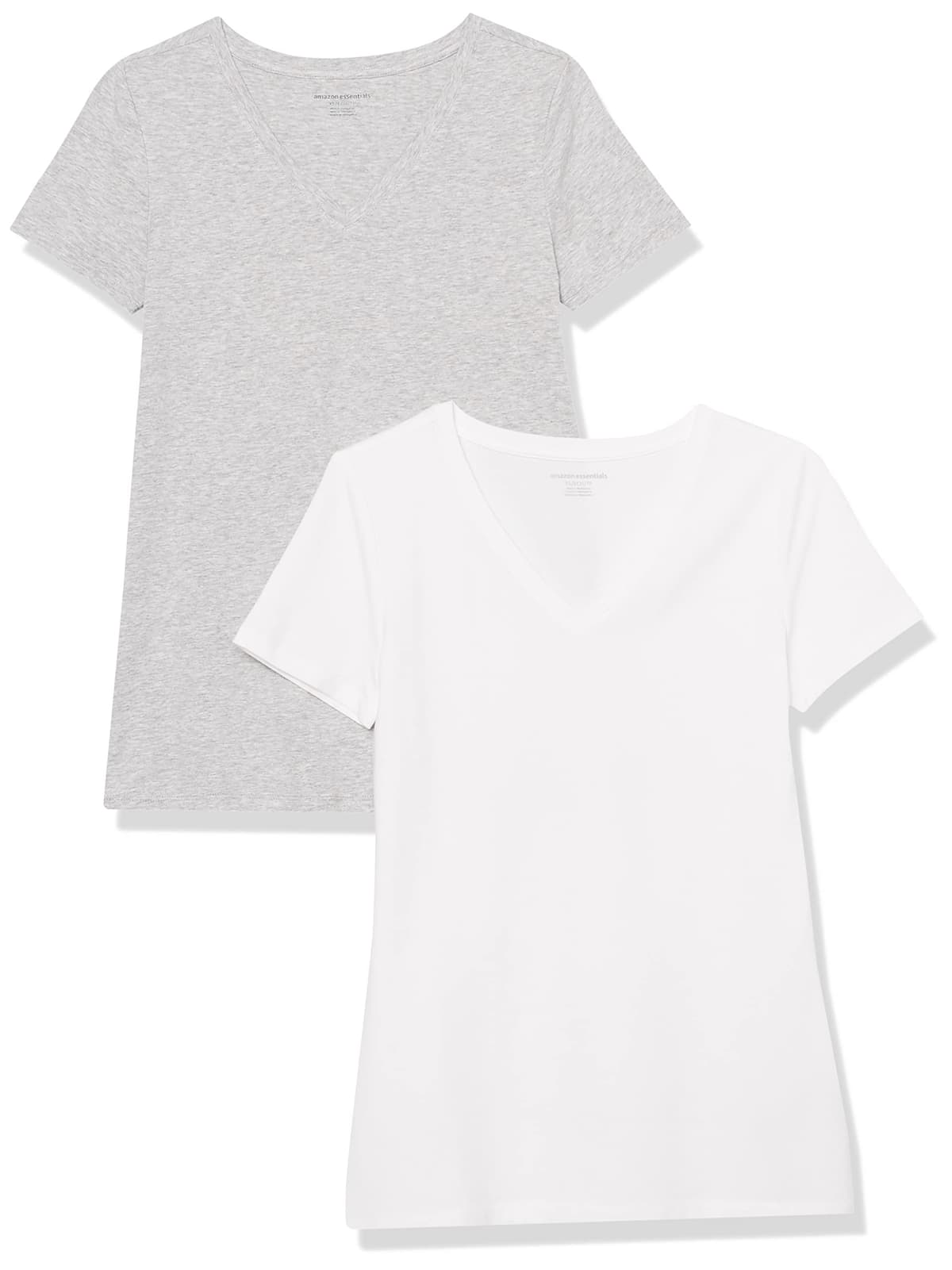 Amazon Essentials Camiseta de Manga Corta y Corte Estándar (Opciones de Cuello Redondo y Cuello en V) Mujer, Paquetes Múltiples — view 71