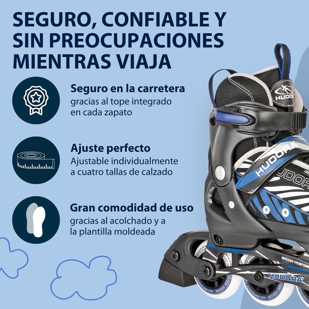 HUDORA Patines de Ruedas MIA/Leon - Patines para niños/Adolescentes y Adultos en Diferentes Tallas y Colores - Ajustables en 4 Tallas - cómodos y Elegantes — view 5