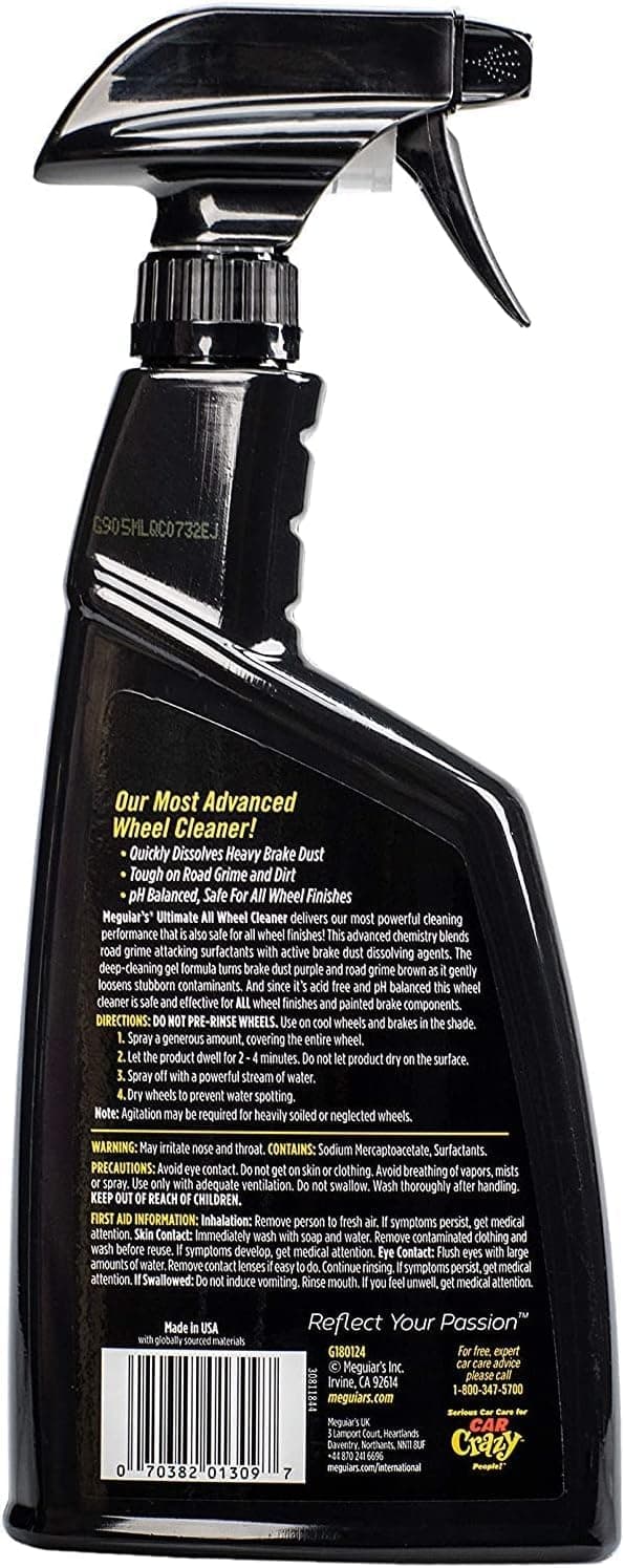 Meguiar's Ultimate All Wheel Cleaner Iron Remover 709ml, Changes Colour as it Cleans! - G180124EU, Brown,Purple — view 3