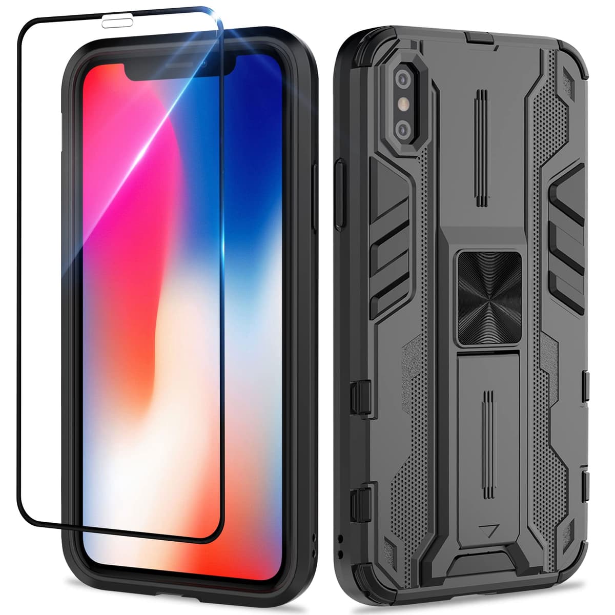Funda para CMF Phone 2 Pro, Carcasa Antigolpes con Soporte anular metálico, Case Protectora de Grado Militar, Negro — view 15