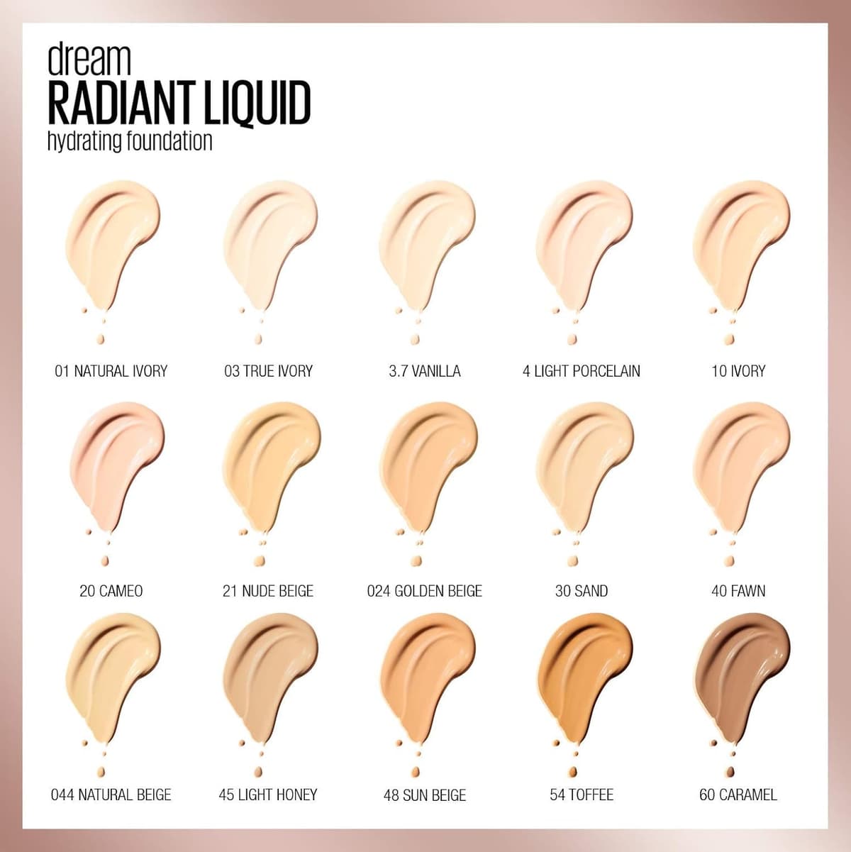 Maybelline Foundation, Dream Radiant Liquid Hydrating Foundation with Hyaluronic Acid and Collagen, Lightweight, Medium Coverage Up to 12 Hour Hydration, 20 Cameo, 30 ml (Pack of 1) 20 Cameo 30 ml (Pack of 1) — view 11