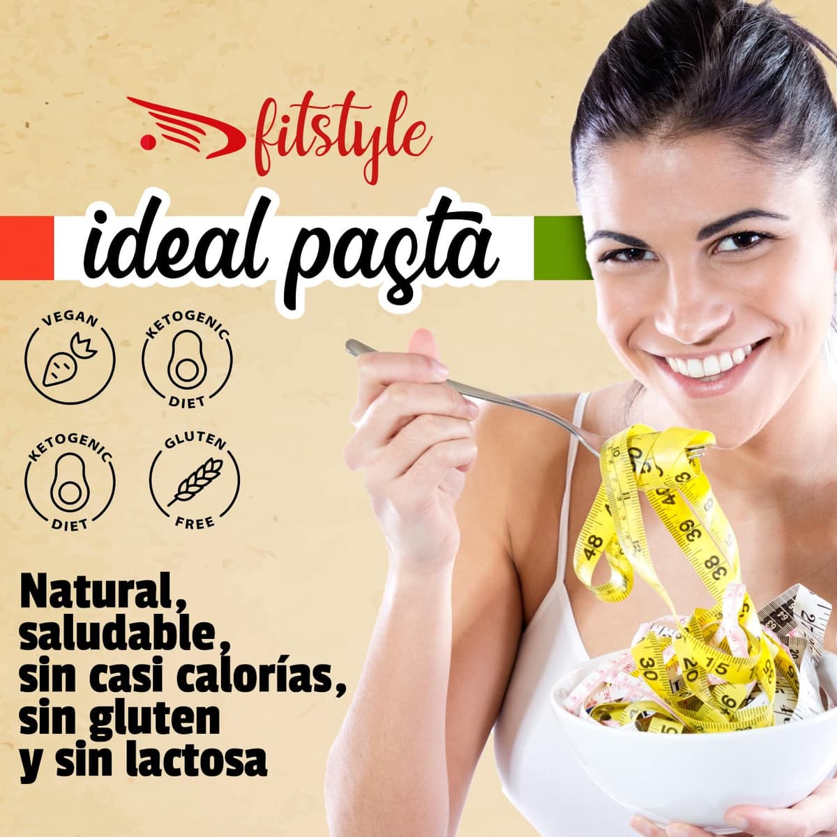 (x6) Pasta Konjac FITstyle | Konjac | Sin calorías | Saciante | Escurrir, aliñar y listo (6 x Spaghetti) — view 2
