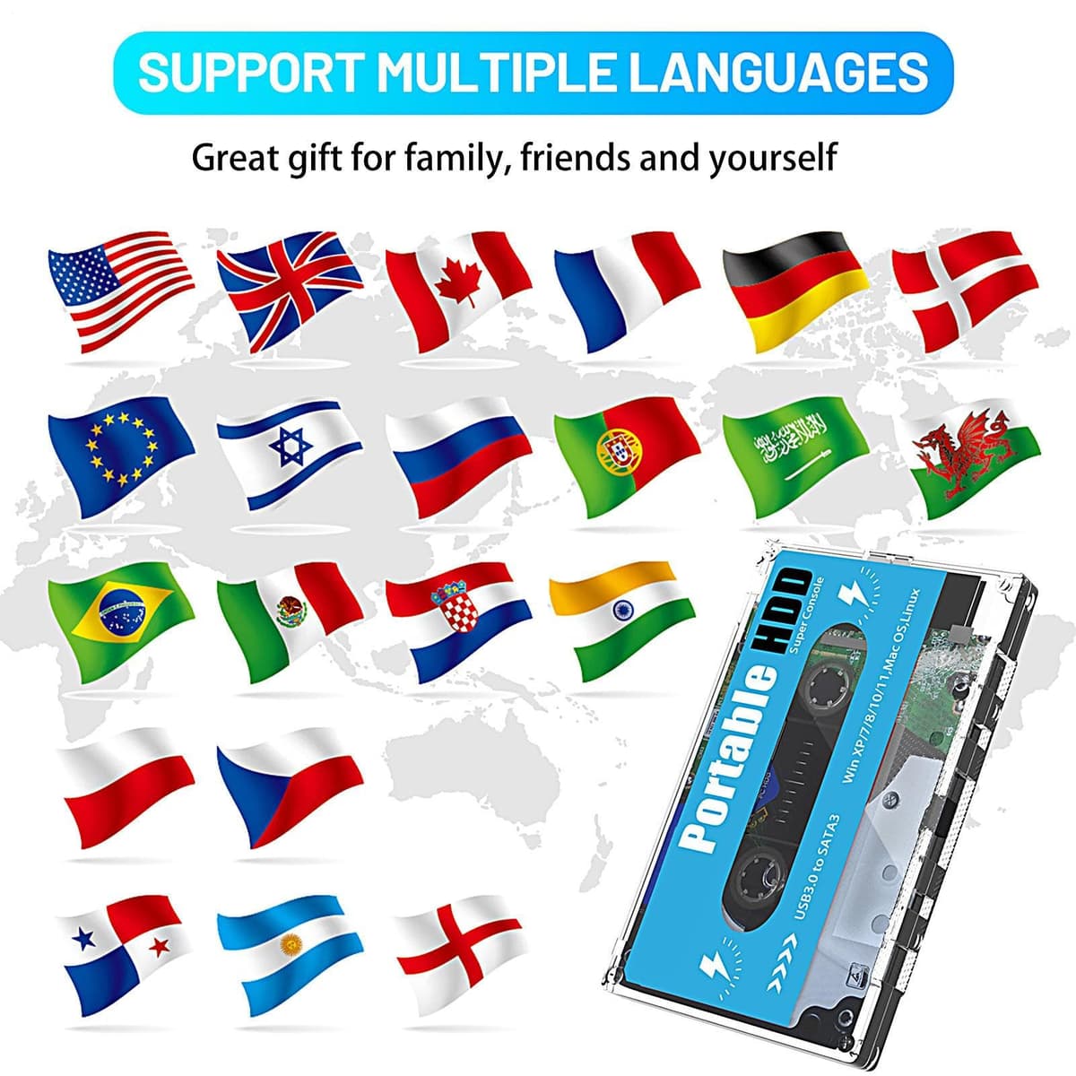 Pocket Super Console, Plug and Play Video Game Console, Built-in 60,000+ Games, 70 Classic Emulators, 4K High Definition Output, Compatible with TV/Computer/Laptop, Uni, 1 Pack — view 4