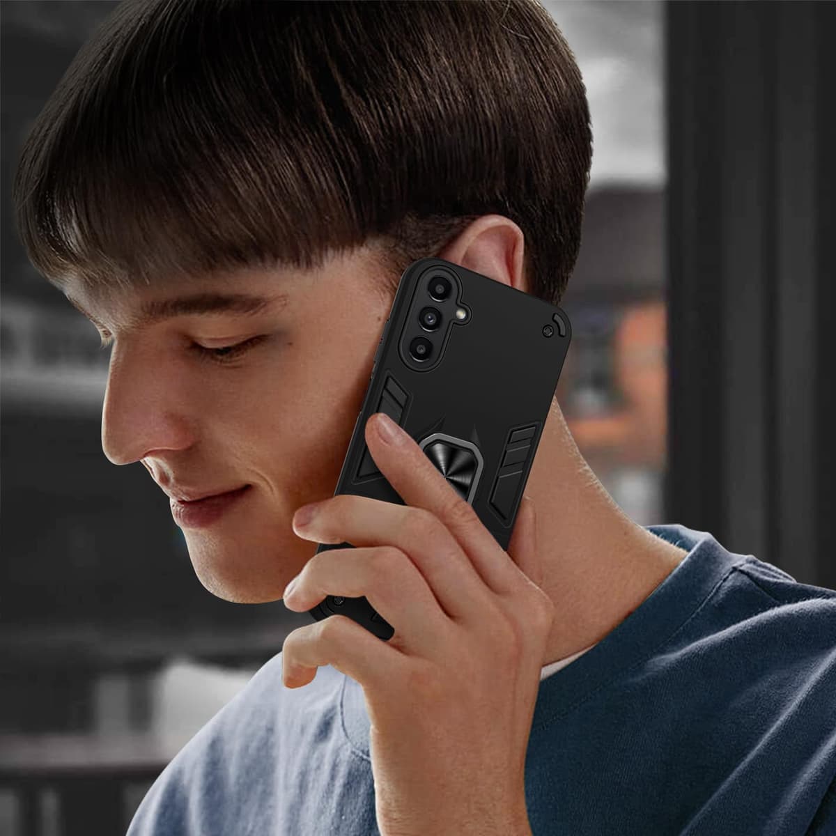 Funda para CMF Phone 2 Pro, Carcasa Antigolpes con Soporte anular metálico, Case Protectora de Grado Militar, Negro — view 1044
