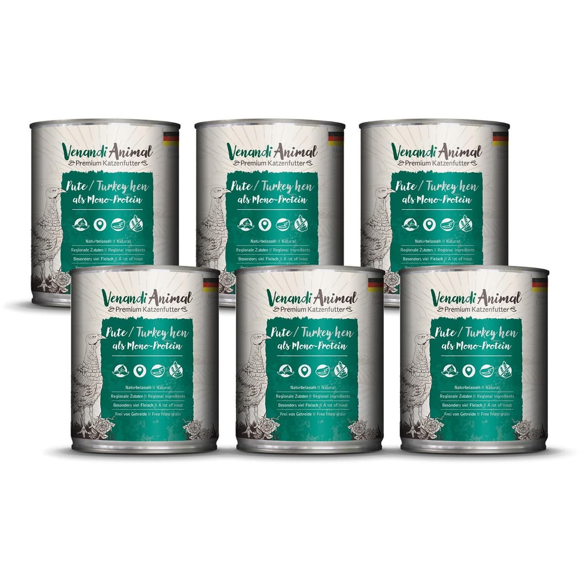 Venandi Animal Premium Cat Food, Horse as Monoprotein, Wet Food, Grain-Free and Natural, Pack of 6 (6 x 200 g) — view 34