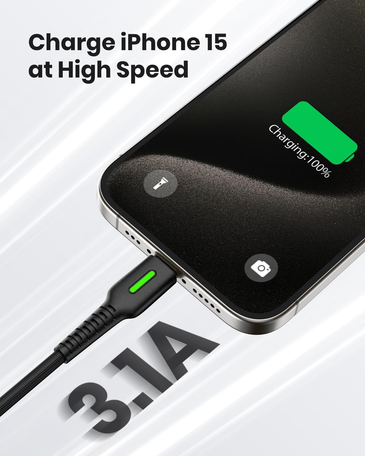 INIU USB A to USB C Cable, [3 Pack] QC 3.0 Fast Charging Type C Cable, [1.6+6.6+6.6ft] Nylon Braided USBC Phone Data Cord for iPhone 17 16 15 Pro Max, Samsung Galaxy S25 S24 S23 Ultra, Pixel 10 etc. — view 3