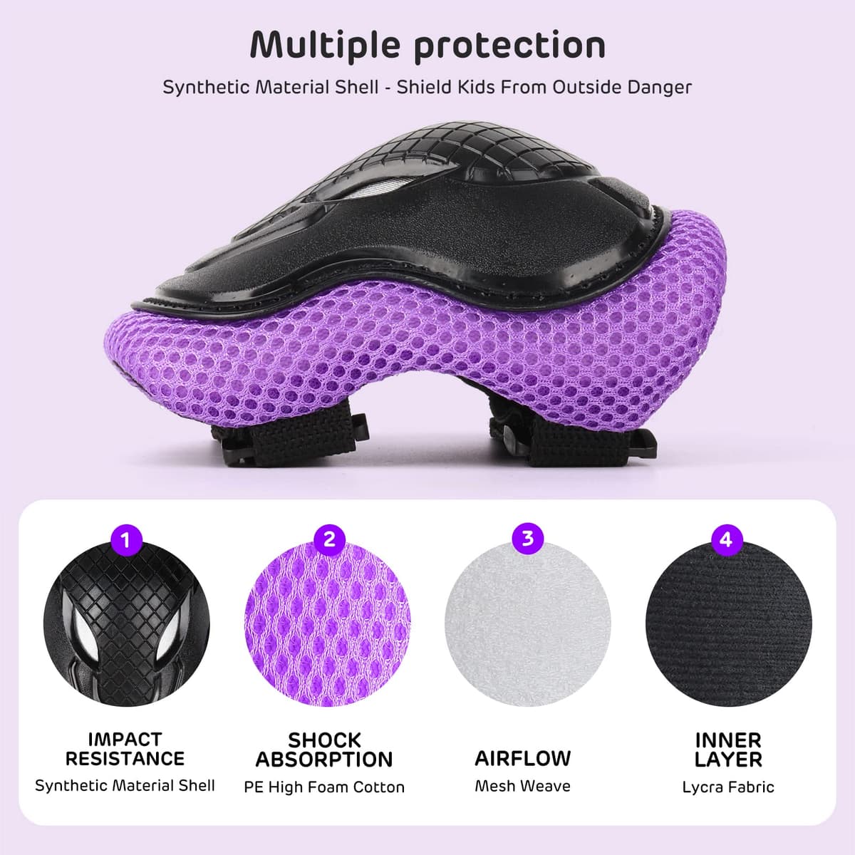 ValueTalks Set de Protección Patinaje, Protección Infantil Consta de Casco Ajustable Rodilleras Coderas para Patinaje Ciclismo Monopatín y Deportes Extremos — view 3