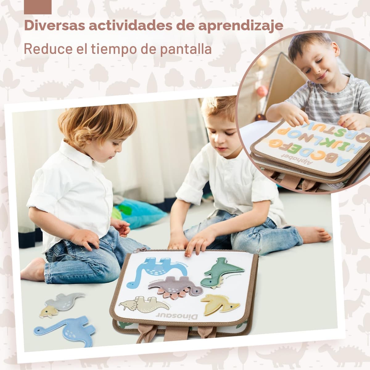 hahaland Busy Board Juguetes Montessori 2 Años, 4 Capas Tablero Montessori de Actividades, Portátil Activity Board Juegos de Viaje Regalos Niños 2 3 Años — view 4