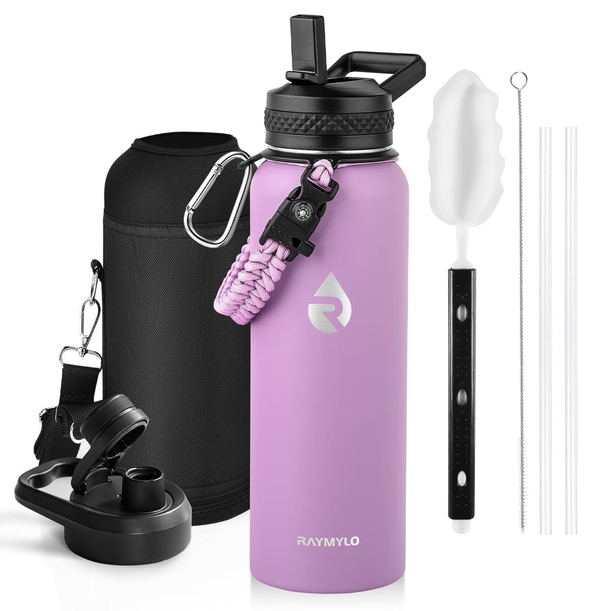RAYMYLO One Gallon Water Bottle Insulated, Triple Walled Vacuum Stainless Steel (Cold for 48 Hrs), Leak Proof & Non-BPA, Large Water Flask Jug with Paracord Handle & Straw Spout Lids — view 23