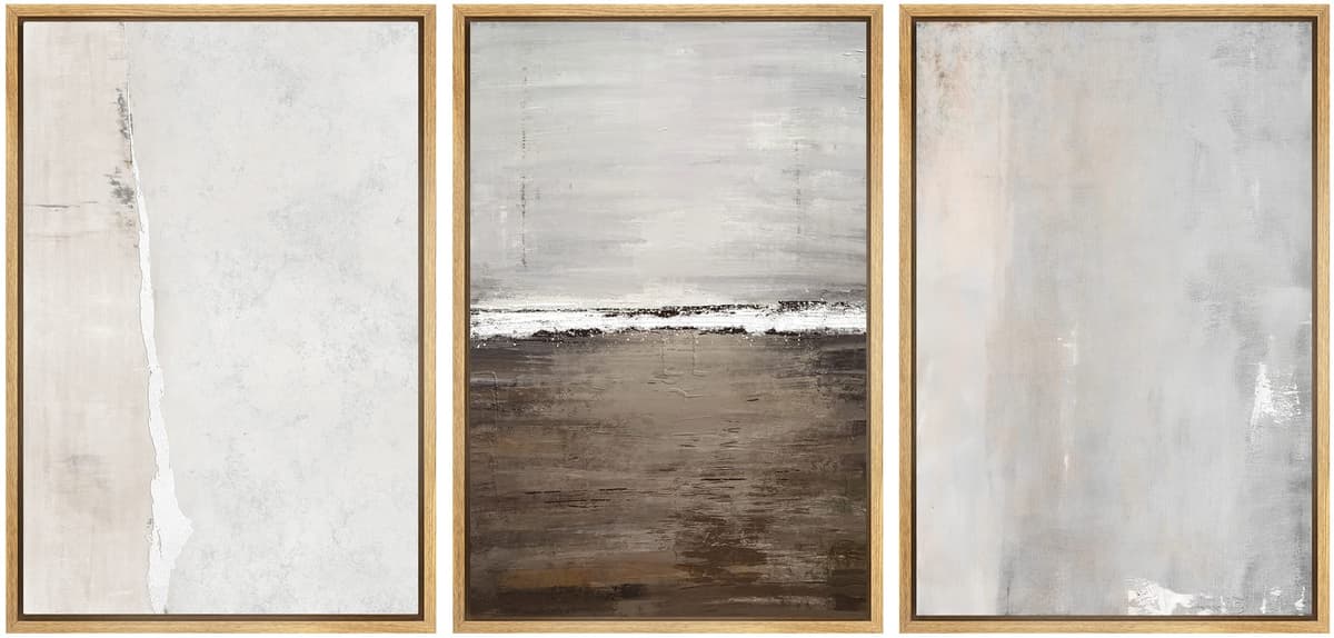 SIGNWIN Framed Canvas Print Wall Art Set Coastal Serenity Abstract Seaside Illustrations Modern Art Decorative Rustic Calm/Zen for Living Room, Bedroom, Office - 24"x36"x3 Natural — view 57