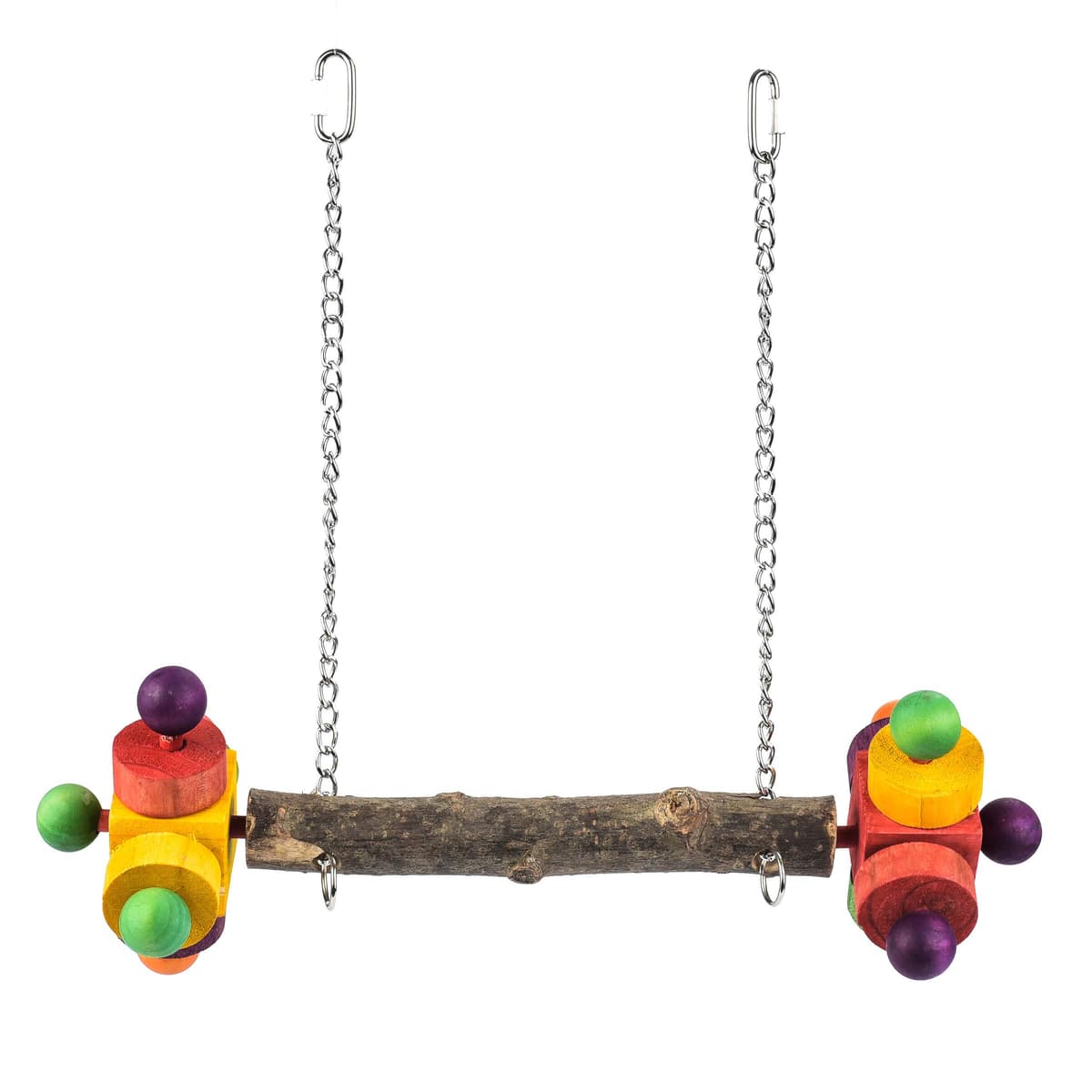 PARROT ESSENTIALS Sanded Nail Arch Swing Perch with Cotton Rope - Medium Parrot Toy Nest Swing for Nail Trimming - Wooden Bird Perch for African Grey, Amazon, Cockatoo - Pet Swing for Birdcage — view 6