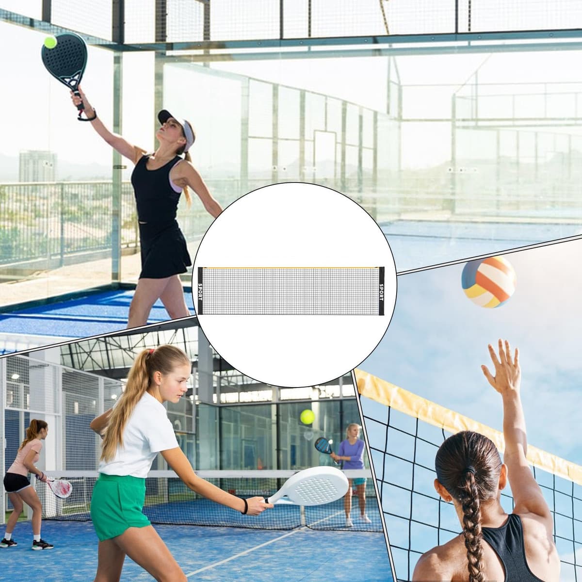 Red de Bádminton - Equipo Plegable - 3/4/5 m Portátil para Vóleibol,para Niños y Adultos, Playa, Piscina, Interior/Exterior, Entrenamiento, Práctica, — view 4