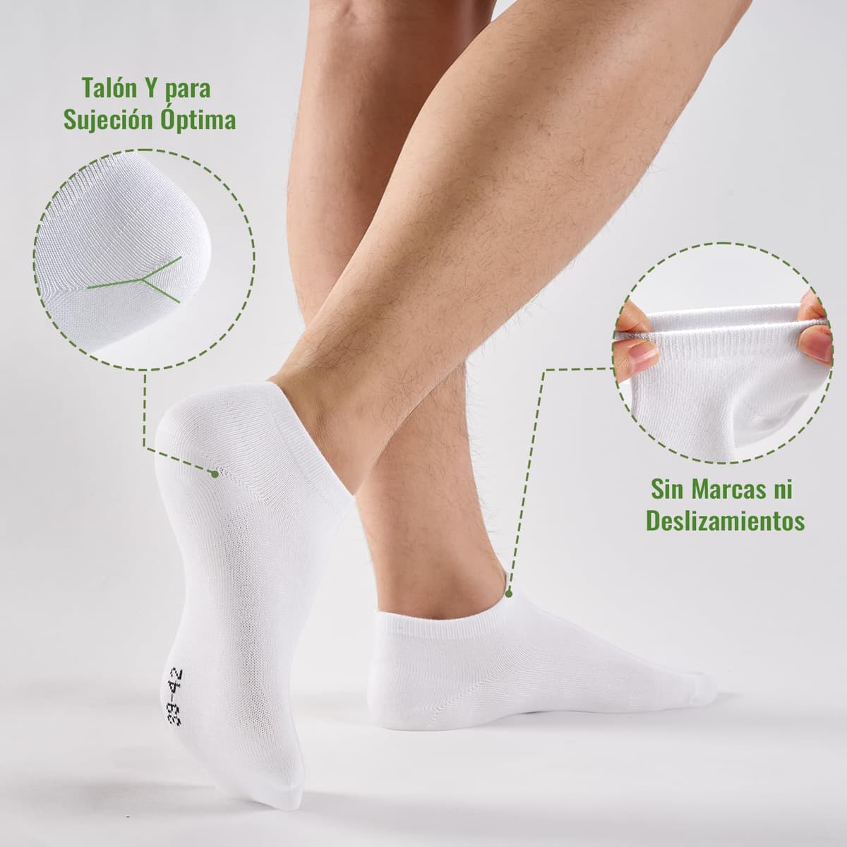 10/20 Pares Calcetines Tobilleros Hombre Mujer De Bambú – Calcetines Cortos Hombre Verano, Absorción Humedad, Ultra Suaves, Transpirables, Anti-Sudor, Negro | Blanco | Gris | Azul — view 4