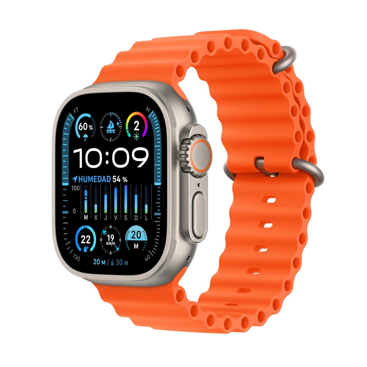 Apple Watch Ultra 2 GPS + Cellular Smartwatch, reloj deportivo con caja de titanio negro resistente de 49 mm y Correa Ocean Negro. Monitor de entreno, GPS de alta precisión y pantalla Retina brillante — view 14
