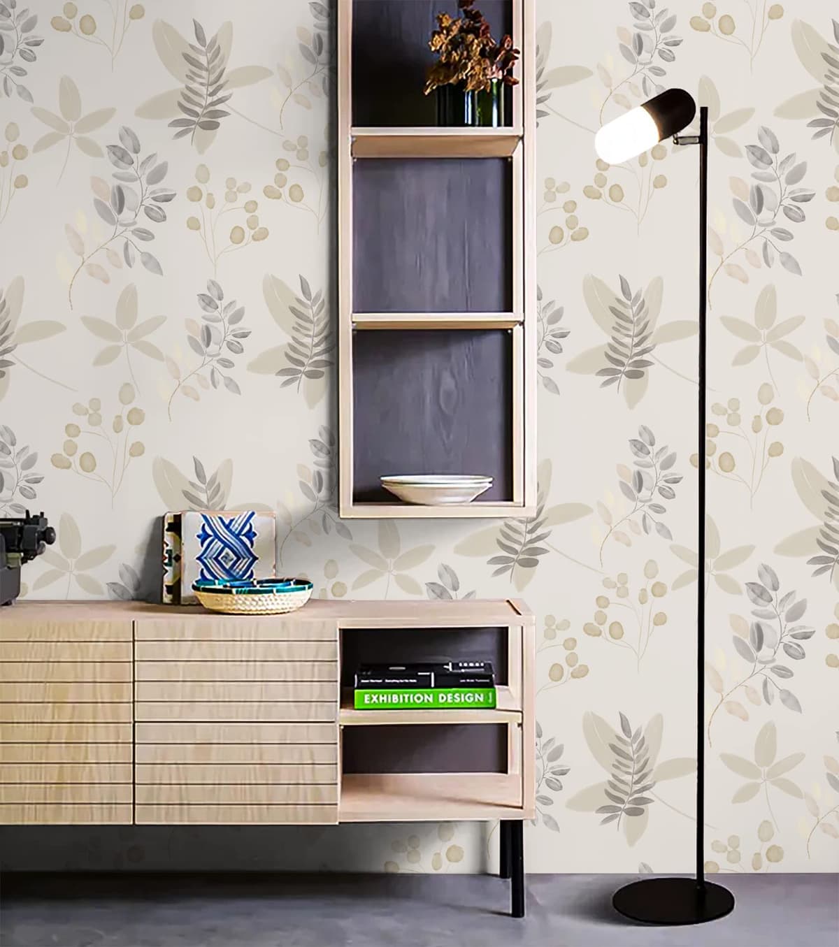 myforHD Papel Pintado Autoadhesivo Hojas Blanco Gris Papel de Pared Papel Adhesivo para Muebles Removible Impermeable Estilo Retro Vinilo PVC Pegatina Decorativos Pared Salon Papel Pared Dormitorio — view 2