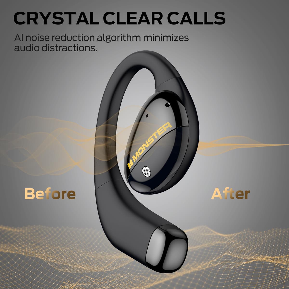 Monster Open Ear AC520 Headphones, Bluetooth 6.0 Wireless Earbuds with HiFi Sound, Open Ear Headphones with 24H Playtime, ENC Clear Call, Unique Handbag Design,IPX6 Resistance — view 5