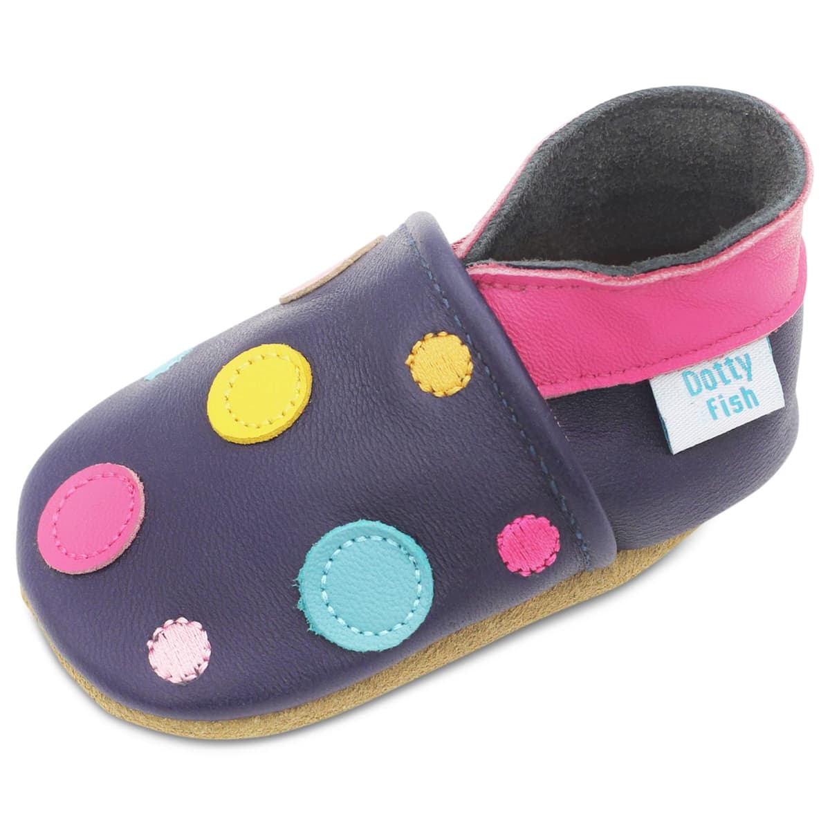 Dotty Fish Soft Sole Leather Baby & Toddler Shoes – Barefoot, Non-Slip, Lightweight & Flexible, Elasticated Ankles - Unisex Boys & Girls, UK Brand, Podiatry Approved — view 27