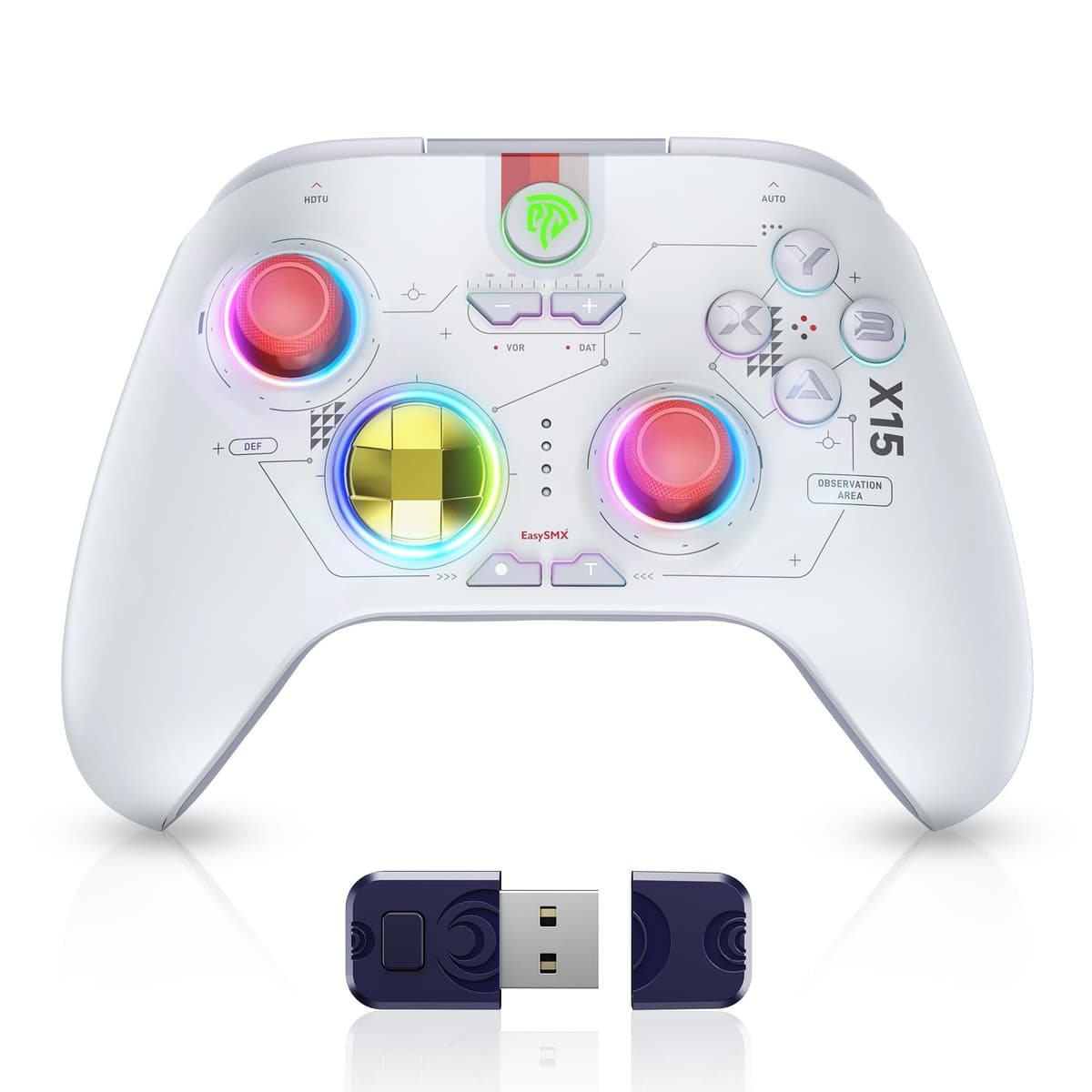 EasySMX X15 Wireless PC Controller with Hall Triggers, Hall Joysticks, Enhanced Bluetooth Game Controller,No Drift No Deadzone effect, Compatible with Windows PC, Android, Steam and Switch — view 15