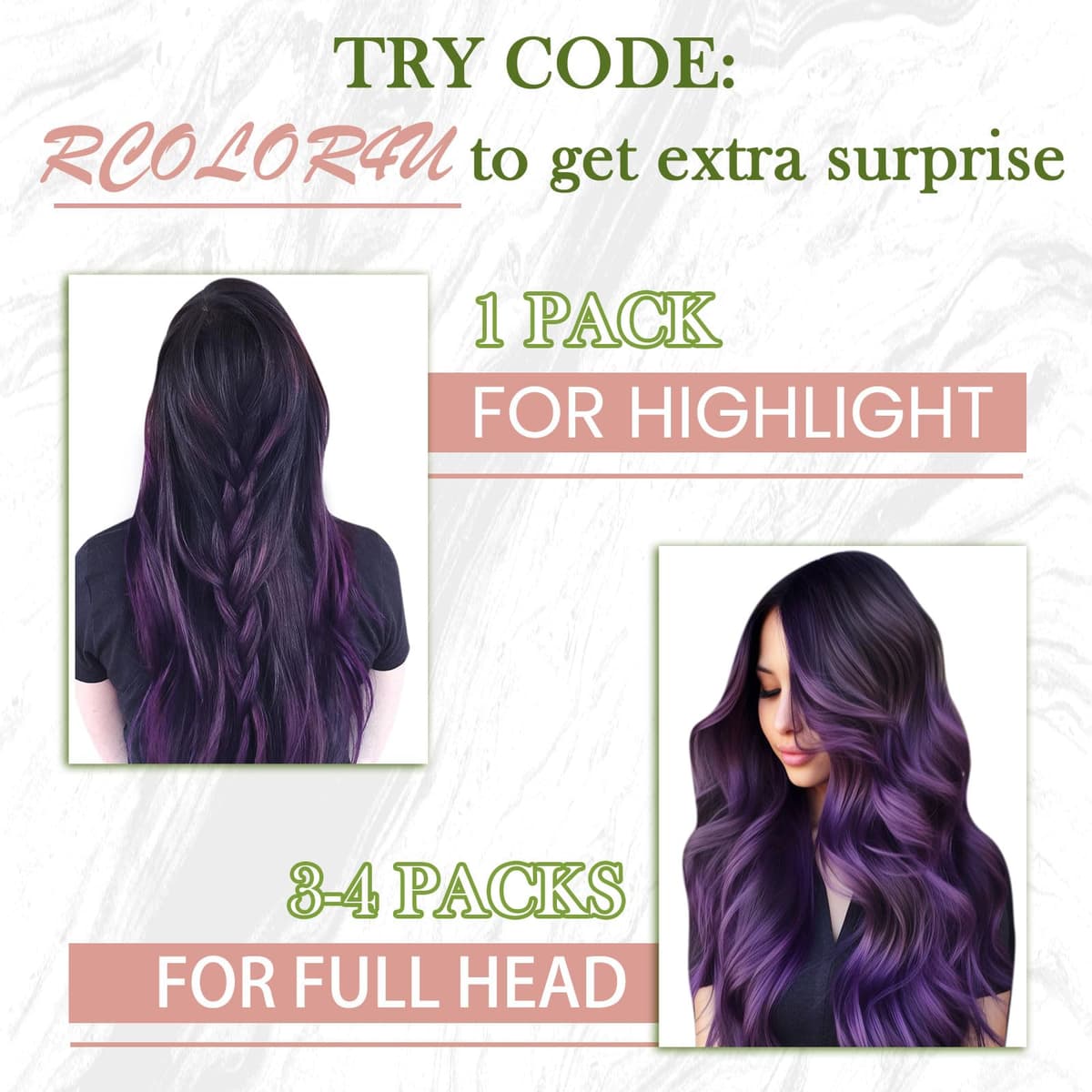 RUNATURE Micro Beads Hair Extensions Real Hair Purple Remy Micro Ring Hair Extensions Invisible Remy Straight Micro Hair 14 Inch 25g/25strands #Purple — view 5