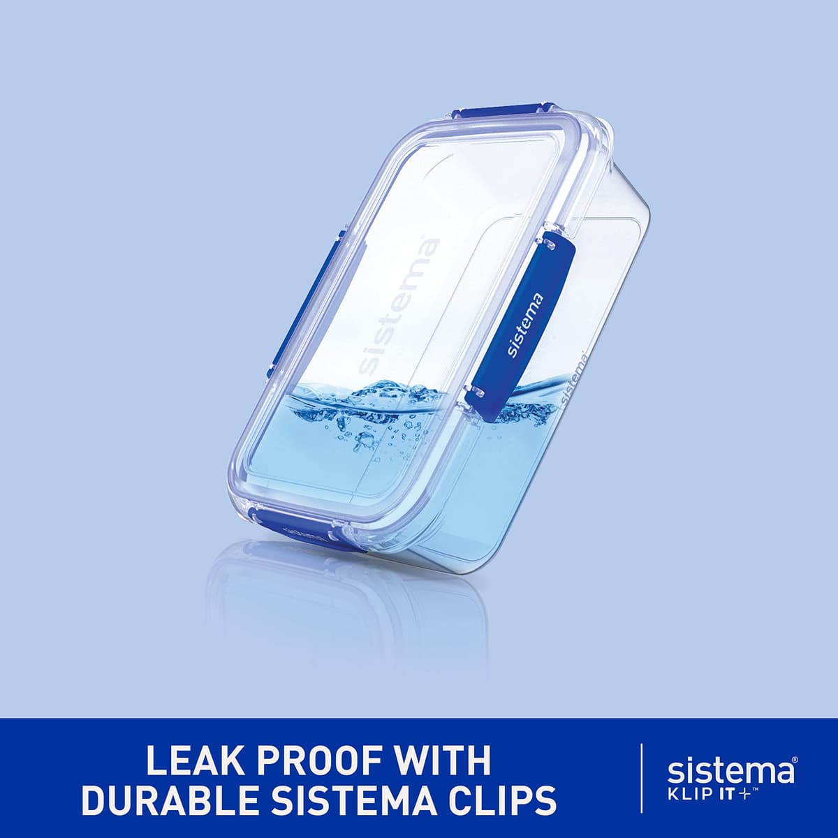 Sistema KLIP IT PLUS Leakproof Food Storage Containers | 2.2 L | AirtightStackable & Nestable Meal Prep Containers with Lids | School Lunch Boxes | 3 Count — view 2