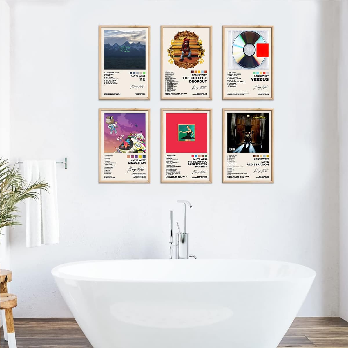 Kanye West Posters Album Cover Signed Limited Posters Prints Rapper Music Posters Room Aesthetic Canvas Wall Art Set of 6 for Teen and Girls Dorm Decor 8x12 inch Unframed — view 3