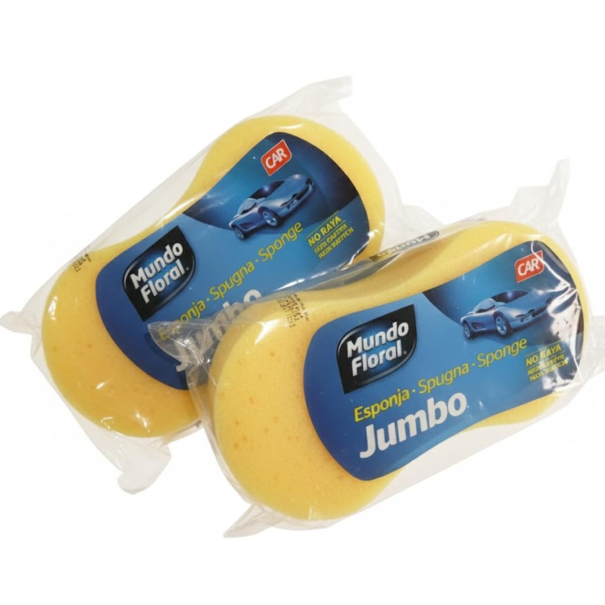 Esponja Coche de Microfibra Jumbo – Pack 2 Unidades (24×13×5 cm) – Esponjas Grandes para Limpieza y Lavado Exterior