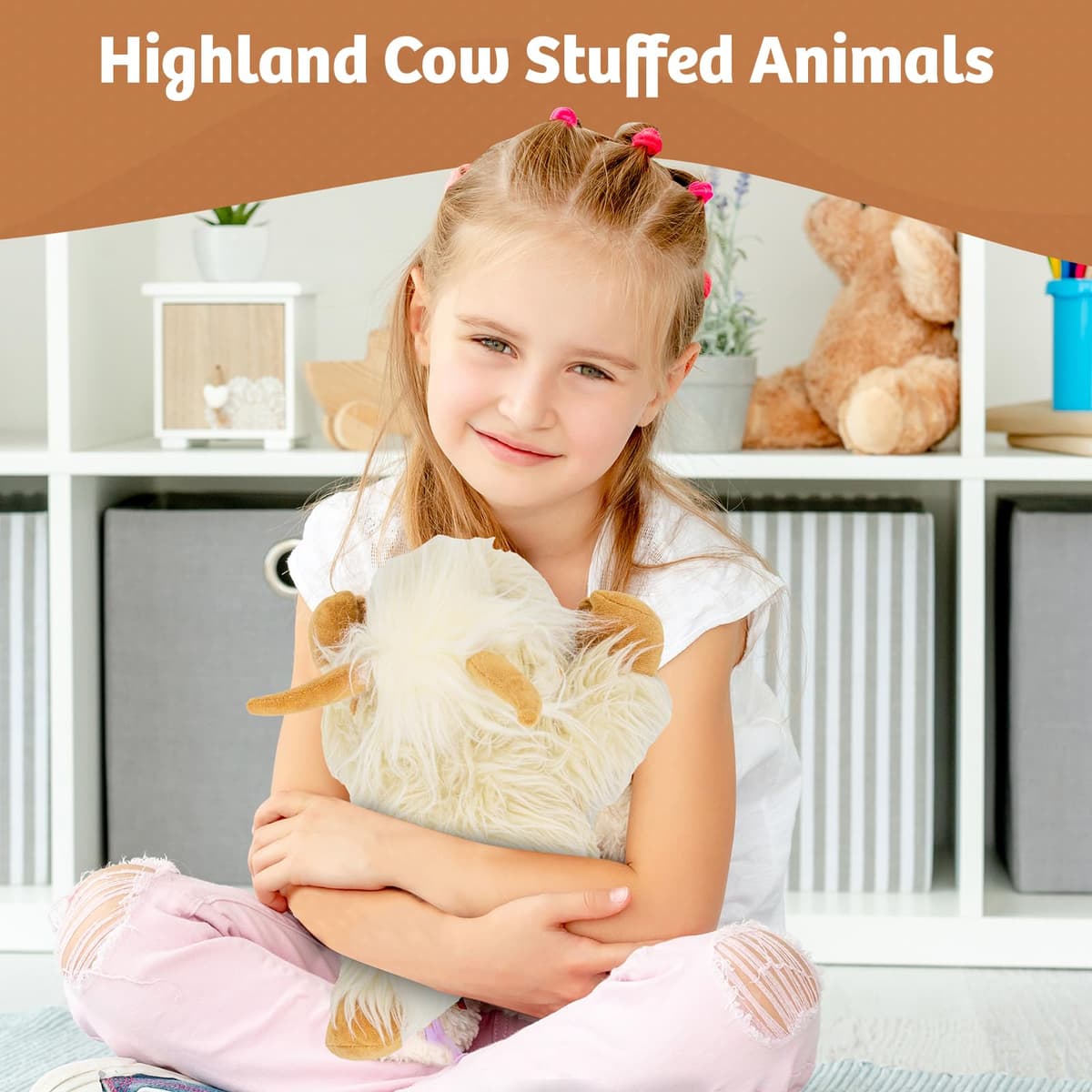 Marysun Microwavable Highland Cow Stuffed Animal - Weighted Stuffed Animal Plush, Heating Pad for Period Cramps, Cozy Gift for Girls|Women|Kids|Elderly People — view 2