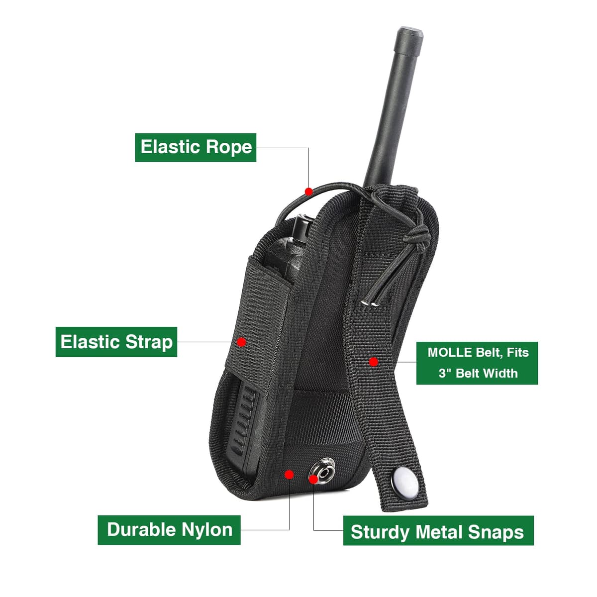 Kyrio Funda para Walkie Talkie, Bolsa para Walkie Talkie, Bolsa Militar Soporte Radio Walkie Talkie para Outdoor, Caza, Táctica, Acampada, Senderismo — view 5