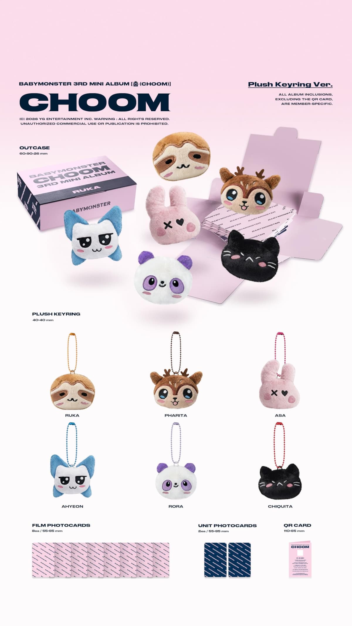 BABYMONSTER 춤 (CHOOM) [Plush Keyring Ver.] 3rd Mini Album (RUKA Ver.) — view 2