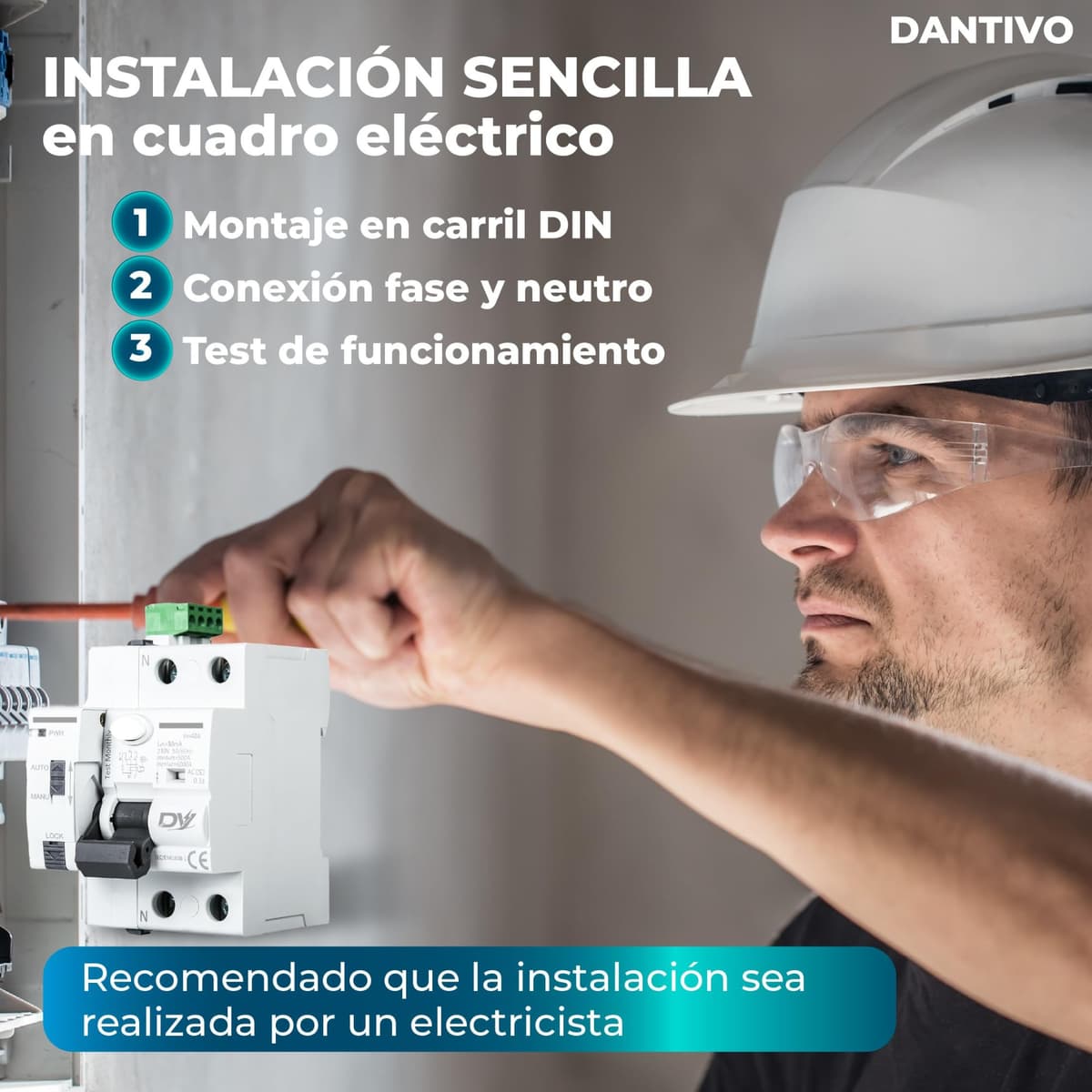 Diferencial Auto Rearmable 40A 30mA Tipo AC 2P – Interruptor Diferencial Rearme Automático Carril DIN – Diferencial Autorrearmable Automático Protección Eléctrica — view 5