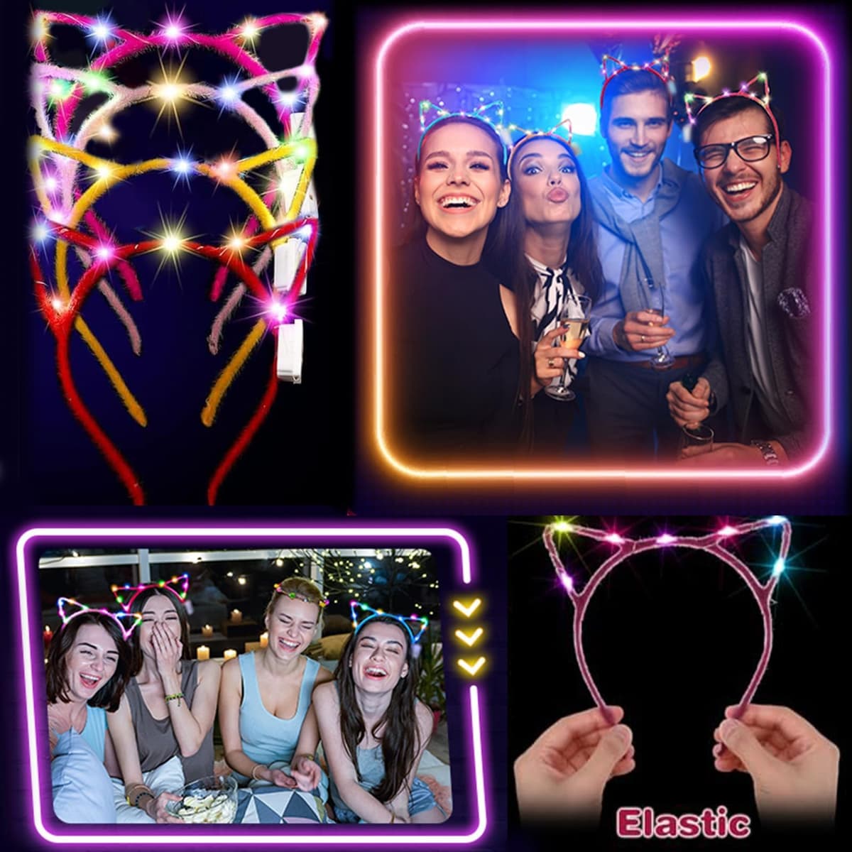 Defresit Glow Sticks Party Favors – 48 PCS LED Light Up for Adult, Flashing Glasses, Bracelets, Headbands, Fiber Optic Wand – Party Decorations — view 4
