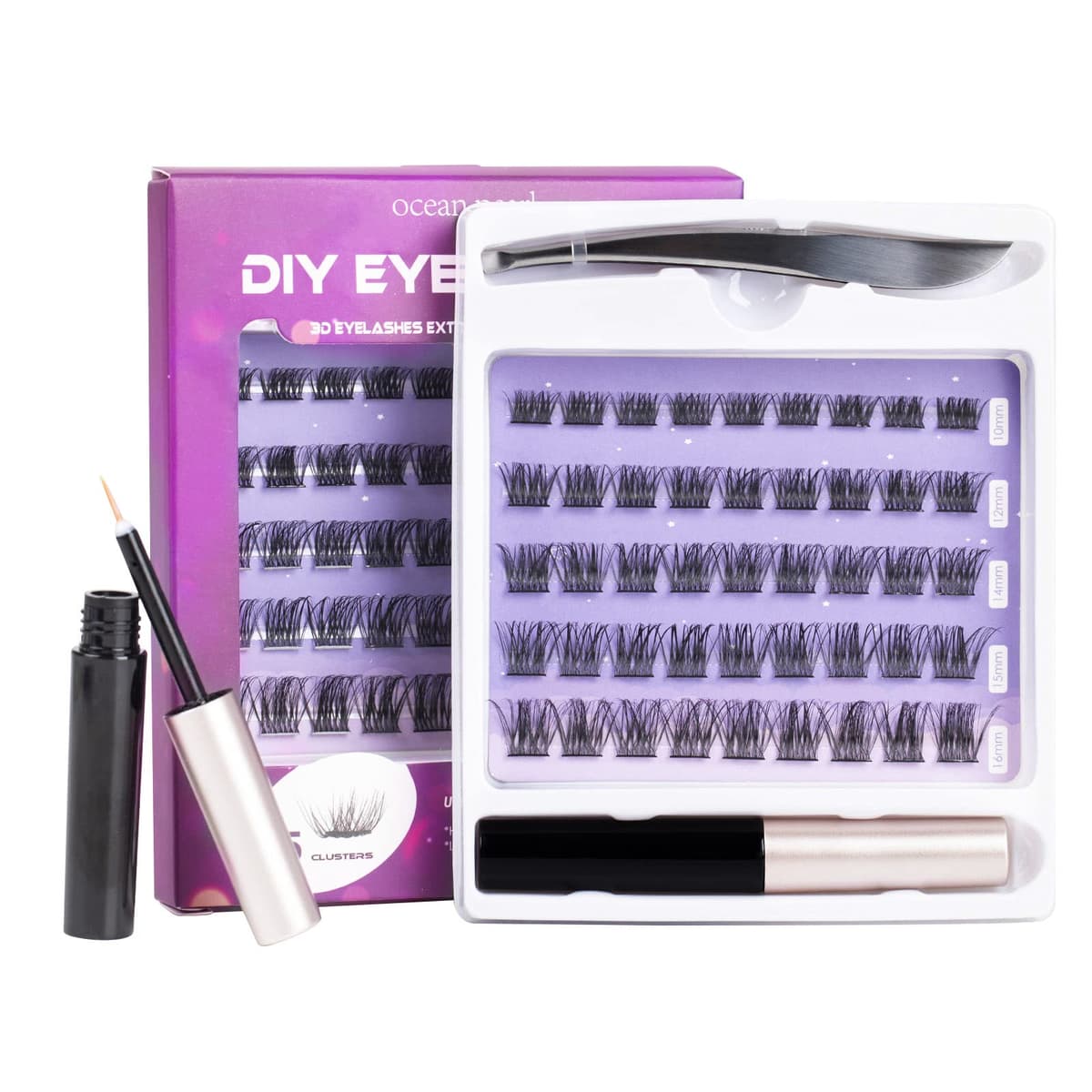 False Eyelashes Russian Strip Lashes D Curl 3D 10 Pairs Fake Lashes Natural False Eyelashe with Eyelash Glue Clear Adhesive Long Lasting Waterproof Multipack Eyelashes — view 7