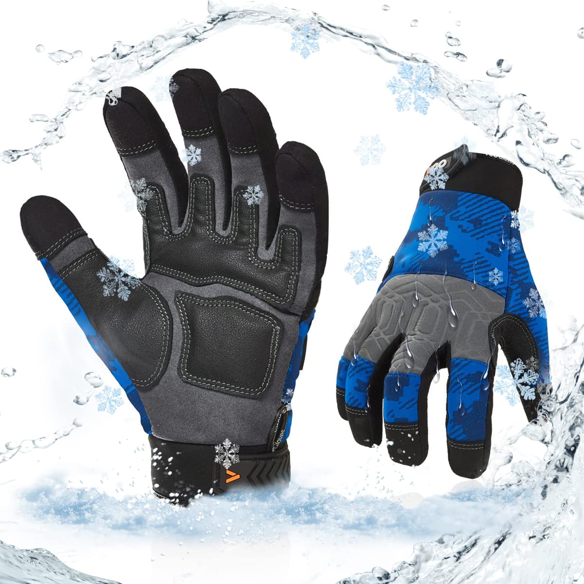 Vgo... 1-Pair -4℉ or above Thinsulate C100 Lined High Dexterity Touchscreen Synthetic Leather Winter Warm Work Gloves, Waterproof Insert (XL,Black,SL8777FW) — view 22