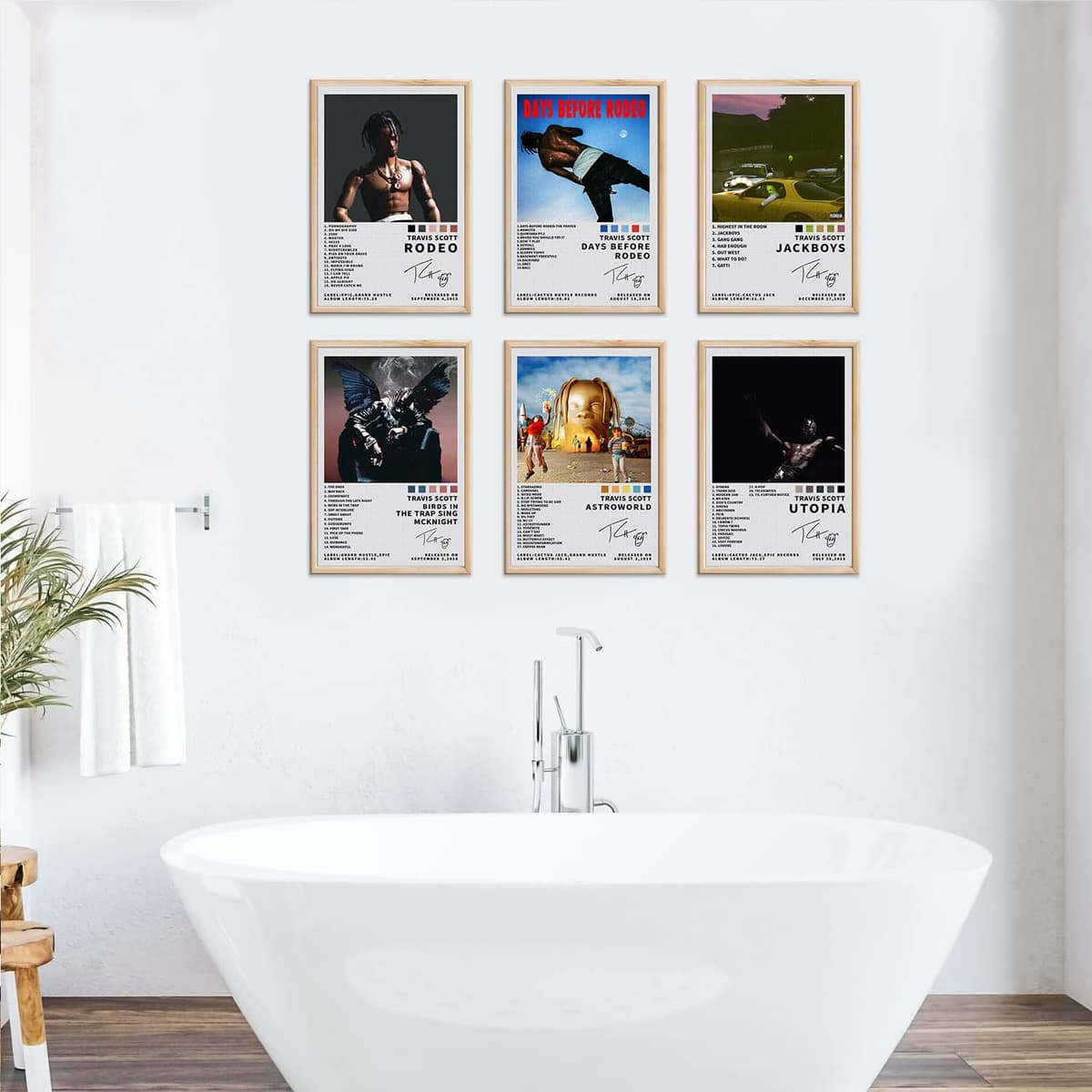omle Travis Scott Signed Limited Poster Set of 6 - Album Cover Prints Canvas Wall Art for Room Aesthetic - Music Classroom Bedroom Wall Decor - Unframed 8x12 inch — view 7
