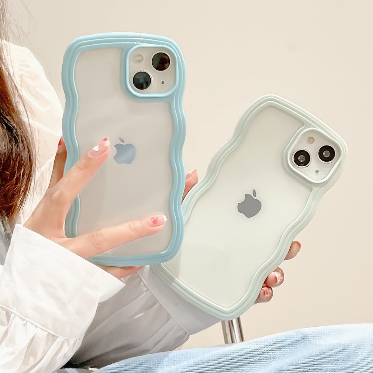 QLTYPRI Compatible with iPhone 11 Case, Cute Curly Wave Frame Clear Case for Girls Women, Transparent Soft Silicone TPU Bumper Shockproof Protective Phone Cover for iPhone 11 - Purple — view 95