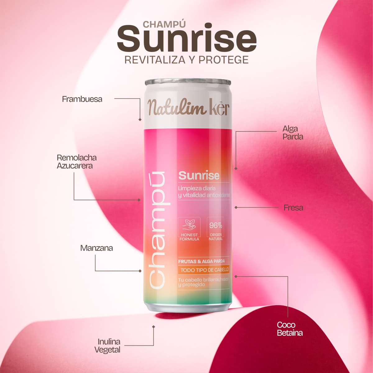 Natulim Kēr Champú Sunrise para Cabello Normal - Fórmula Antioxidante con Extractos de Frutas - Limpieza e Hidratación Profunda - Mejora el Brillo y la Suavidad del Cabello - 330 ml. — view 5