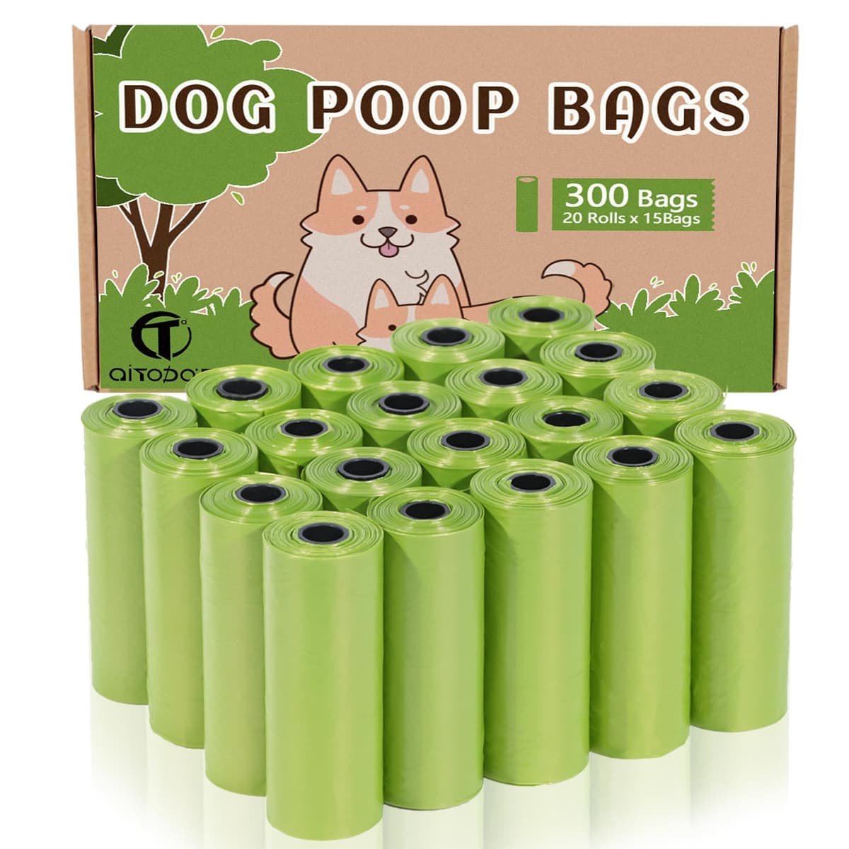 AiTodos® 600PCS Bolsas Caca Perro, Verde - Bolsas Excrementos Perros - Adecuado Salir de Casa, 31 * 22CM, Polietileno-Material, Portátil (40 Rollos, 15 por Rollo) -Poop Bags — view 12