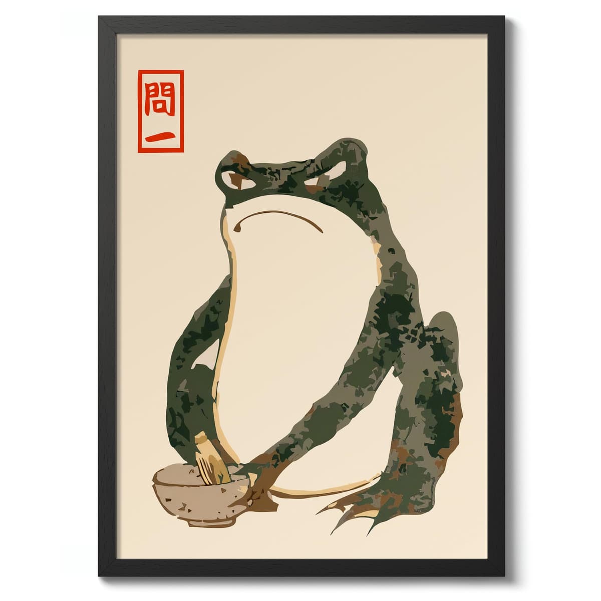 Matsumoto Hoji Sad Frog Poster, Japansese Art Woodblock Ukiyo-e Print, Framed Japanese Wall Art, Archival Matte, A1 (Print Only) - 84.1x59.4cm — view 32