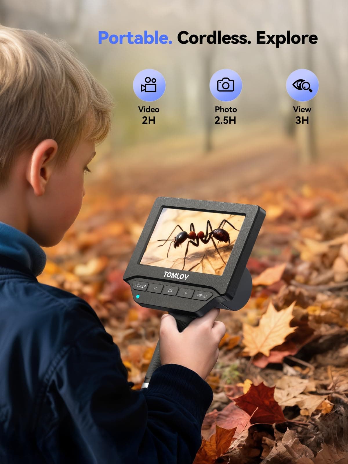 TOMLOV DM4W Digital Microscope with Scale: Coin Microscope with 4.3" IPS Screen, Coin Magnifier with Light, Precise Scale for Collectors, Jewelers, Compatible PC/Mac — view 9