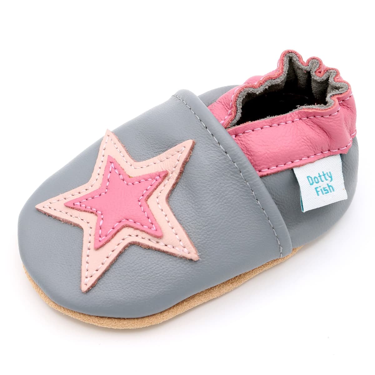 Dotty Fish Soft Sole Leather Baby & Toddler Shoes – Barefoot, Non-Slip, Lightweight & Flexible, Elasticated Ankles - Unisex Boys & Girls, UK Brand, Podiatry Approved — view 16